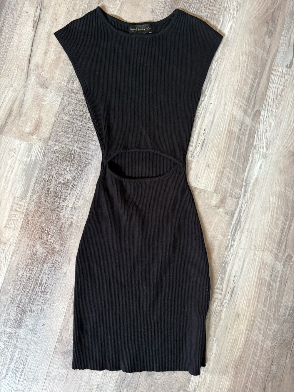 House Of Harlow 1960 Black Rib Cut Out Mini Dress Size XS NWOT